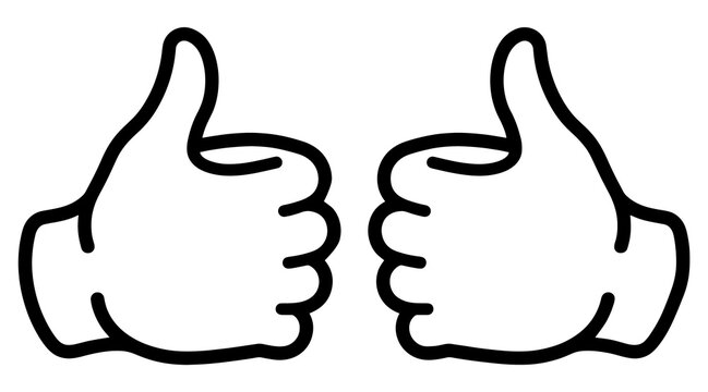 Double thumbs up hand gesture icon representing approval and positive feedback with approval, feedback