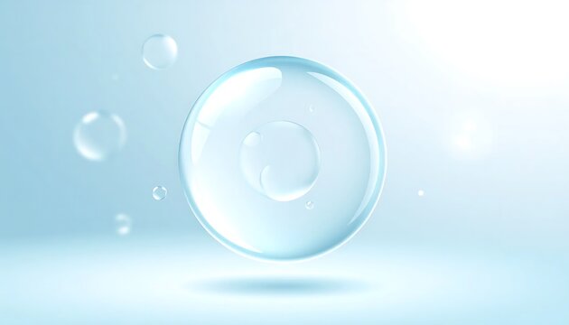 Abstract digital sphere with blue gradient and light effects.