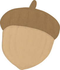 Cute watercolor acorn illustration isolated on white background for autumn design © 연하 우