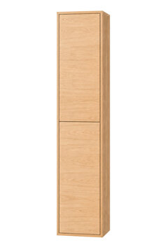 Tall oak storage cabinet with minimalist contemporary wooden design