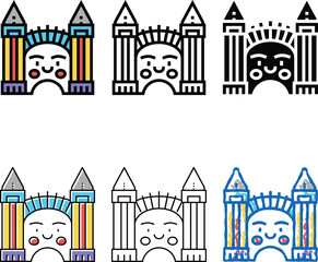 Fototapeta premium luna park color icon vector. luna park sign. isolated symbol diversity