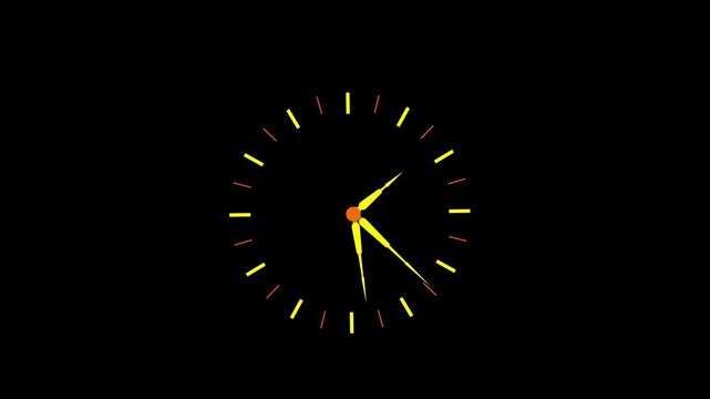 Analog clock spinning animation, alpha channel included.4k video.