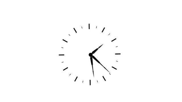 Analog clock spinning animation, alpha channel included.4k video.