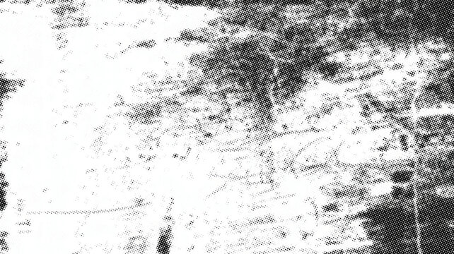 Black and white halftone texture. Distressed grunge overlay for vintage design effects.