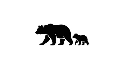 Mother Bear and Cub Silhouette Vector © Desmalia