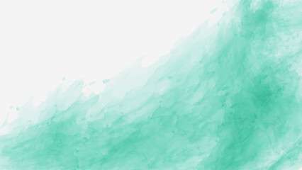 Abstract Turquoise Watercolor Background with Green Ink Splash Texture © Graphy