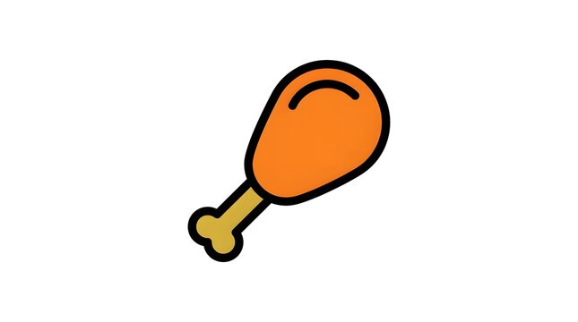 Vector illustration of a cartoon chicken drumstick icon