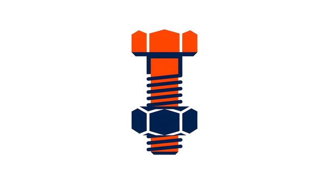 Abstract geometric bolt icon with vibrant orange and blue colors