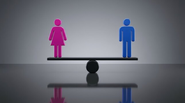 Modern abstract graphic representing equal opportunity, parity, and fairness in society.