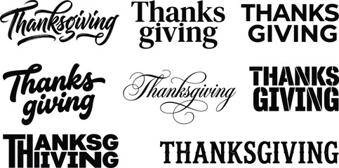 Obraz premium Elegant thanksgiving typography design with layered text effect