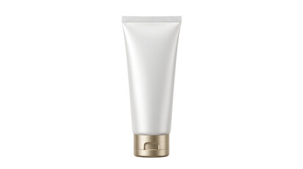 Blank white cosmetic tube with gold cap for beauty product packaging