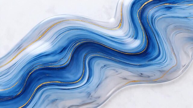 Blue and white marble pattern with gold lines