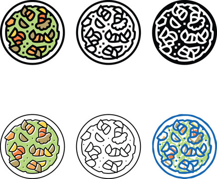salad set salmon color icon vector. salad salmon sign. isolated symbol