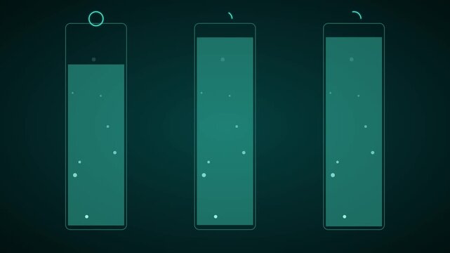 Dynamic loading bar animation with floating particles for digital interface 4k progress indicator ui motion abstract background