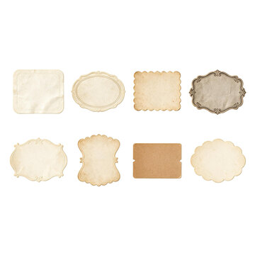 Collection of vintage decorative ornate frames as isolated object