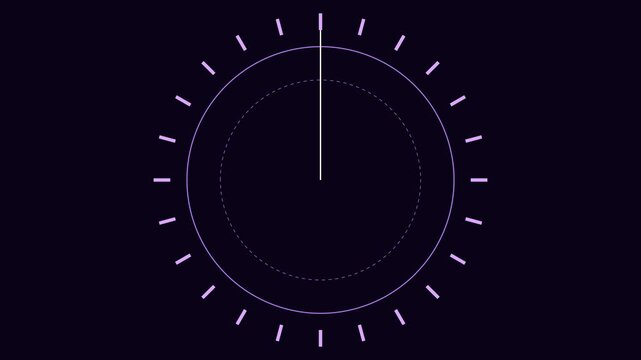 Minimalist circular loading progress bar animation with rotating clock hand 4k circle
