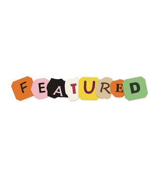 Featured word made of colorful torn paper letters