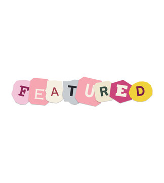 Featured word made of colorful paper collage letters
