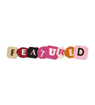 Featured word made of colorful paper cutout letters