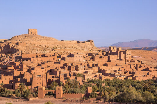 The abandoned fort Kasbah Ait Ben Haddou in the Moroccan desert