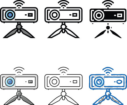 smart wi-fi mini projector color icon vector. smart wi-fi mini projector sign. isolated styleset symbol