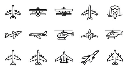 Air Travel Line Icon Set © maman