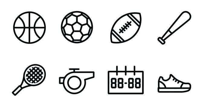 Set of sport line icons,