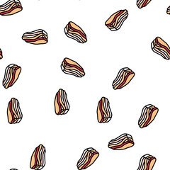 Fototapeta premium bacon beef vector seamless pattern bacon beef sign illustration