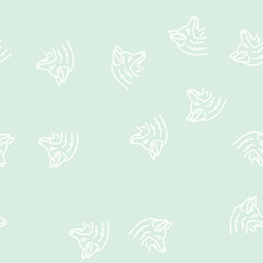 Obraz premium fox animal zoo vector line seamless pattern fox animal zoo sign illustration