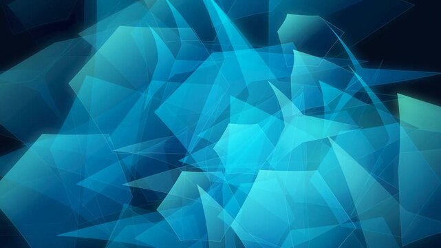 Elegant blue glass facets with cinematic lighting creates a dynamic motion backdrop