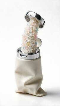 Toothpaste Tube Squeezing Scientifically Accurate Microplastic Particles Instead of Toothpaste &ndash; Environmental Pollution Concept