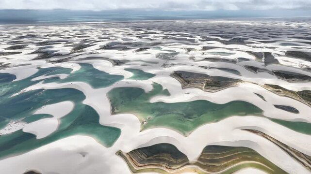 Turquoise Lagoons Among the White Dunes of Len&ccedil;&oacute;is Maranhenses, Brazil
