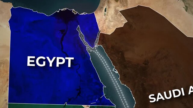 Maritime navigation map tracking trade routes from the Gulf of Aden up the Red Sea