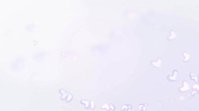 Luxury pastel heart bubbles floating gracefully in a bright soft motion background