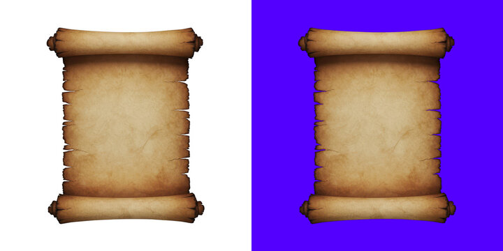 Vintage blank papyrus scroll paper document graphic resource transparent png