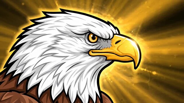 Vector illustration of a bald eagle head mascot.