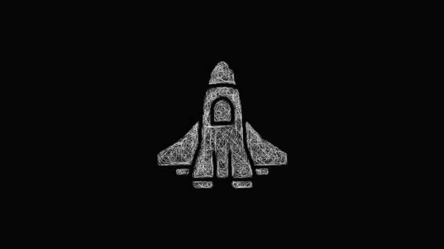 Sketch spaceship icon animation - smooth progressive reveal