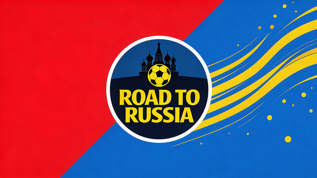 Soccer tournament logo with Russian theme