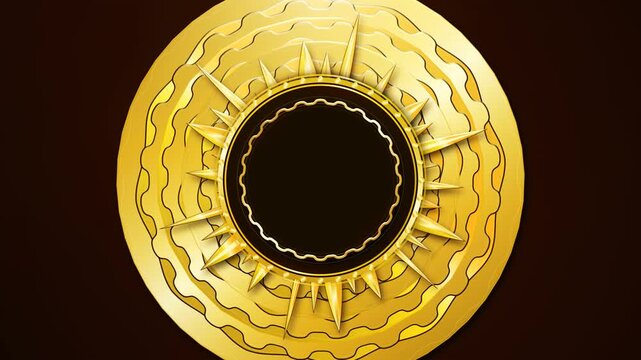 Opulent Baroque Gold Radial Reveal Motion with Ornate Sunburst Pattern on Dark Background.