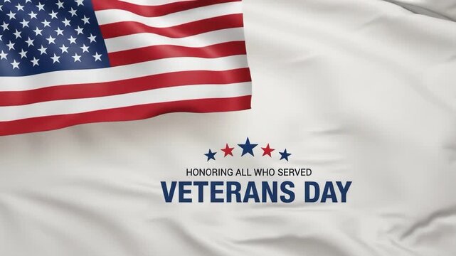 Veterans day honoring all who served with american flag