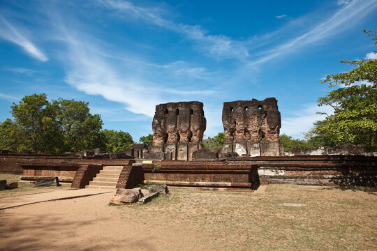 Ancient Royal Palace ruins in Polonnaruwa, Sri Lanka