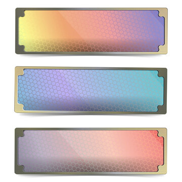 Colorful gradient banner templates for modern web design on transparent background