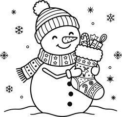 Naklejka premium Christmas Characters black and white vector