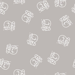 Fototapeta premium koala animal in zoo vector line seamless pattern koala animal in zoo sign illustration
