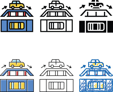 overpass passage types color icon vector. overpass passage sign. isolated symbol