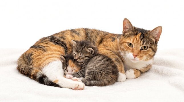 cat mother kitten kittens feline family motherhood parenting maternal love affection cuddle cuddling snuggle snuggling sleeping rest resting safe security protection care nurture