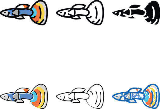 guppy multipack fish color icon vector. guppy fish sign. isolated symbol