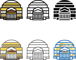 Fototapeta premium pantheon diversity ancient rome building color icon vector. pantheon ancient rome building sign. isolated symbol