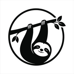 Obraz premium sloths illustrated in a minimalist vectors art, set against 