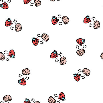 baroreflex heart and brain vector seamless pattern baroreflex heart and brain sign illustration
